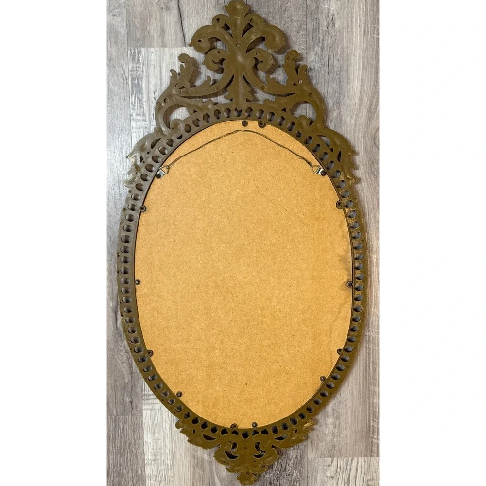 Vintage Burwood #4421 Hollywood Regency Oval Gold Wall Mirror Ornate‎